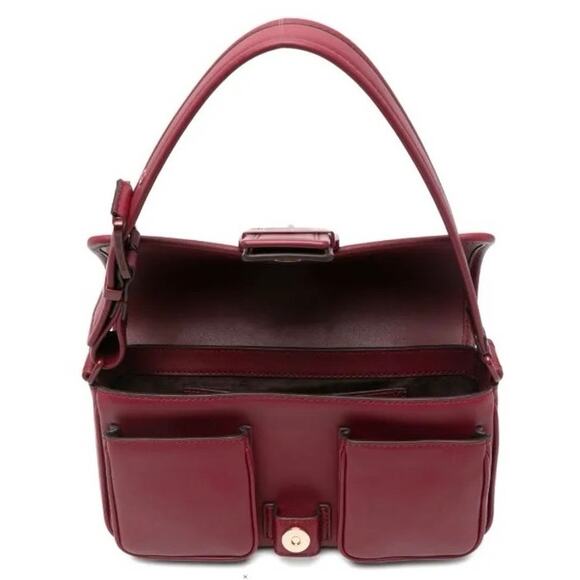 NEW Michael Kors Colby Medium Leather Shoulder Bag Mulberry Buckle Flap Purse - Picture 4 of 13